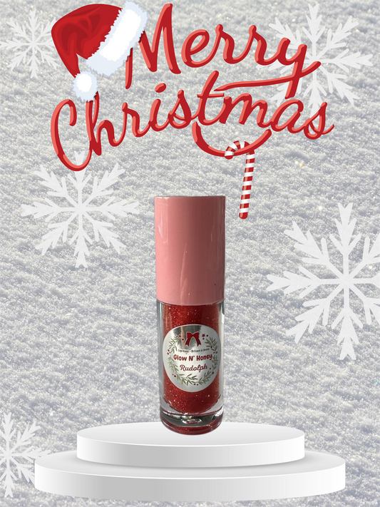 Rudolph: Subtle Red Shimmer Lip Gloss with Jojoba Oil for a Radiant Glow